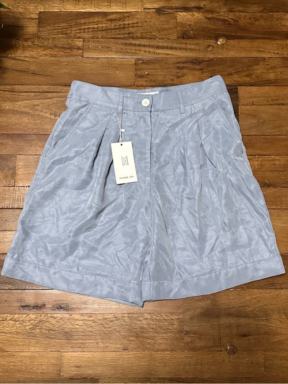 Phoebe Jon Mindy Short in Tencel Twill Smokey Blue Rayon 6